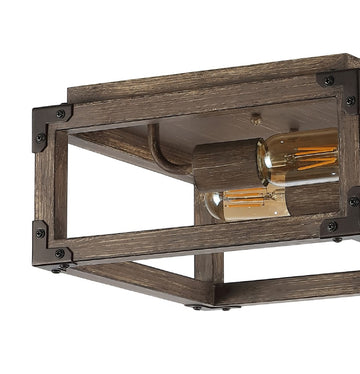 Magnolia 11.5" Iron Rustic Farmhouse LED Flush Mount - JONATHAN Y